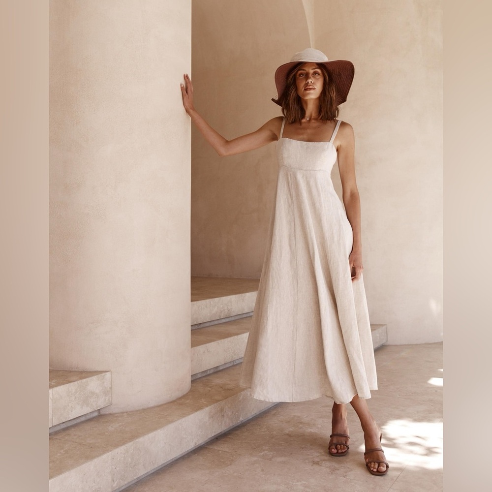 DISSH Linen Ross Dress White Size 2